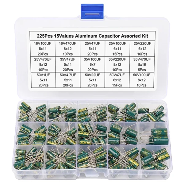 Ensemble de puzzles électrolytiques en aluminium, High Dead Low ESR, Kit WieshammBox, 15 valeurs, 24/36 valeurs, 225 pièces, 460 pièces, 925 pièces – Image 2