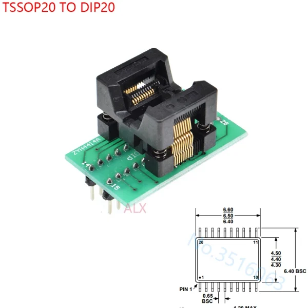 Adaptateur programmateur universel SOP/TSSOP/TQFP vers DIP – SOP8 à TQFP44, 150 à 300 mil – Image 7