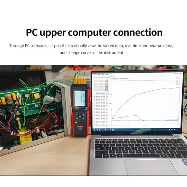 UNI-T Numérique Therye.com UT325F J/T/E/R/S/N/K Type Thermocouple Température Mètre Haute Précision Bluetooth 4 Canaux – Image 5