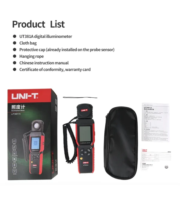 Éclairement UNI-T UT381A 400000   Photomètre de compteur de lumière numérique de compteur de Lux de conception rotative divisée lx avec l'application Bluetooth – Image 21