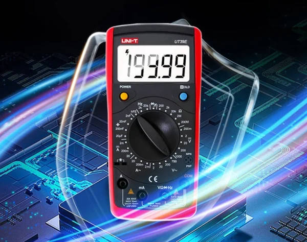 UNI T-Multimètre numérique UT39E, compteur de courant AC DC, voltmètre, testeur de puzzles morts, 1000 points, 20A, 19999 V – Image 2