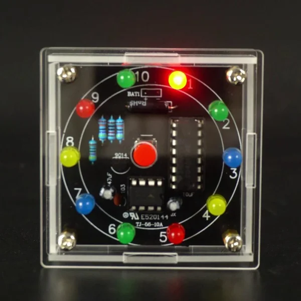 DIY LED Light Lucky Wheel Electronic Kit Electronic Dice Estimation Game DIY Soldering Kit 3Pin Output Pulse NE555 CD4017 3VDIY – Image 4
