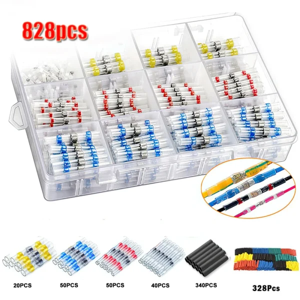 Connecteurs de fil à souder thermorétractables, connecteurs isolés bout à bout, Kit de connecteurs à souder pour automobile et Marine, 50 à 1000 pièces – Image 10