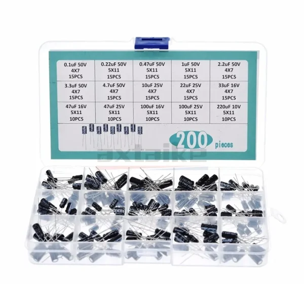120/200/500 pièces 16V 25V 50V 0.1uF - 1000uF condensateur électrolytique en aluminium Kit assorti boîte 1uF 4.7uF 10uF 47uF 220uF 330uF 470uF – Image 5
