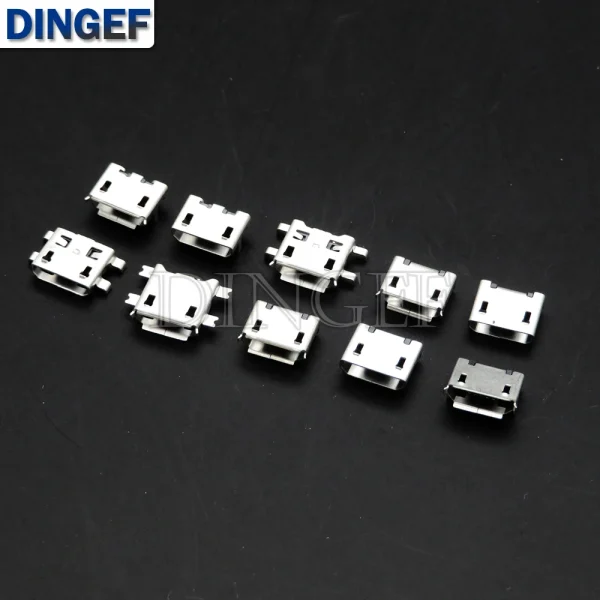 10 Types chacun 5 pièces Micro USB femelle 4/5PIN DIP Type B SMT connecteurs USB Jack queue prise bornes pour bricolage réparation MP3/4/5 – Image 3