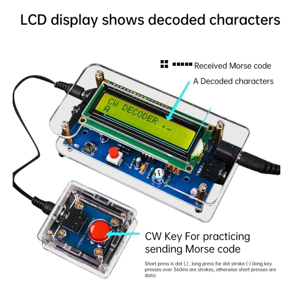 Décodeur de Code Morse DC9V CW, Circuit imprimé en vrac, pratique de soudage, Kit de fabrication électronique, prise américaine – Image 4