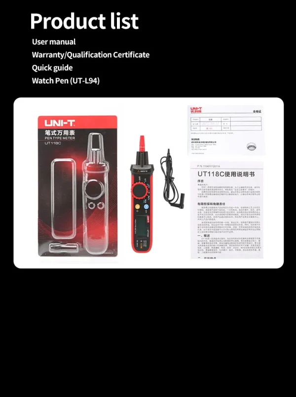 Multimètre numérique automatique de type stylo UNI-T UT118C 600V DC AC Voltmètre True RMS Dead Meter NCV puzzles itance 02/10/2018 Test – Image 22