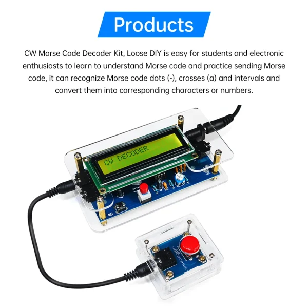 Décodeur de Code Morse DC9V CW, Circuit imprimé en vrac, pratique de soudage, Kit de fabrication électronique, prise américaine – Image 14