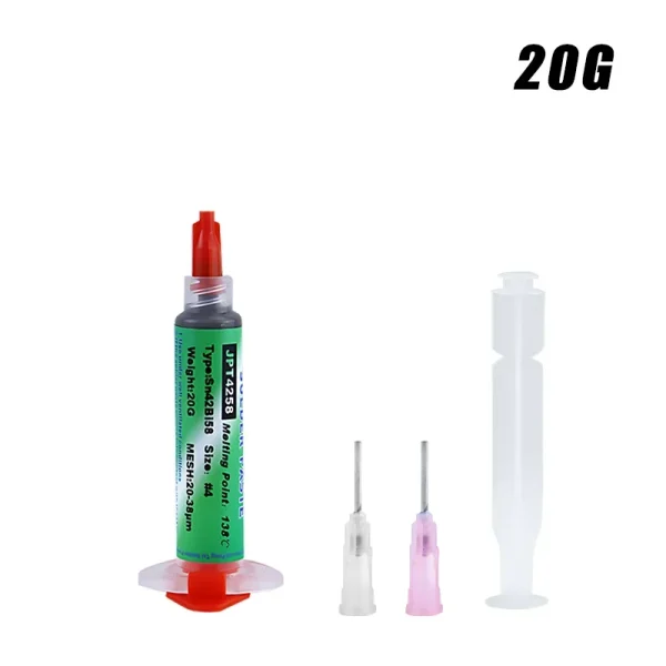 Pâte à souder SMD Sn42Bi58 138 ℃   Seringue basse température sans pâte à souder propre pour la réparation des composants de téléphone – Image 9