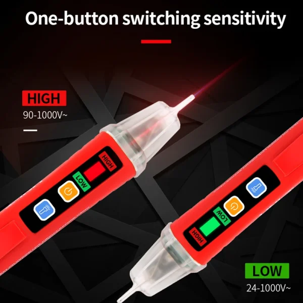 Détecteur de tension ca sans contact UNI-T UT12D UT12M UT12E 24V-1000V, stylo indicateur, crayon électrique, prise, voltmètre, testeur – Image 4