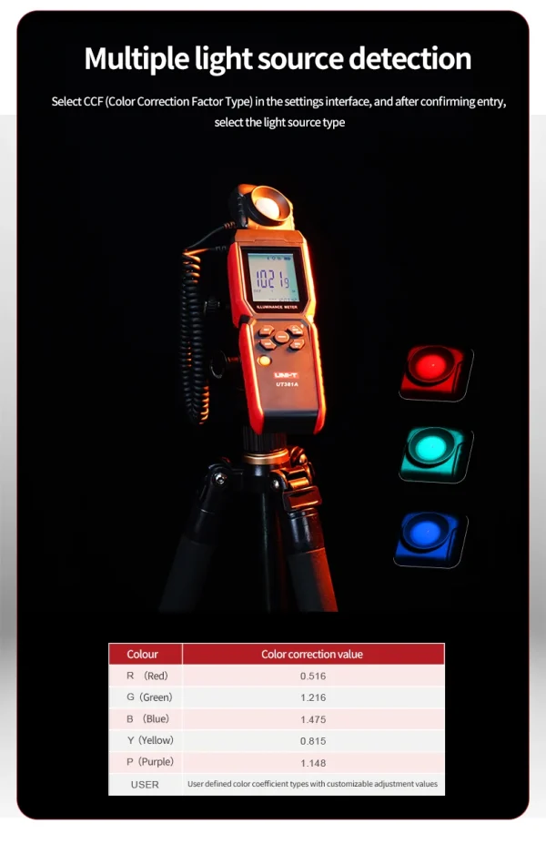 Éclairement UNI-T UT381A 400000   Photomètre de compteur de lumière numérique de compteur de Lux de conception rotative divisée lx avec l'application Bluetooth – Image 14