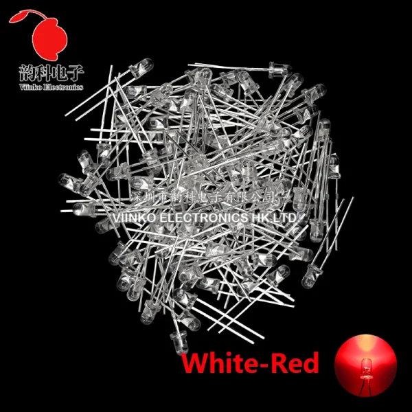 Kit électronique de Diodes électroluminescentes 3MM 5MM, boîte F3 F5, Kit assorti de diodes LED blanc vert rouge bleu jaune Orange – Image 36
