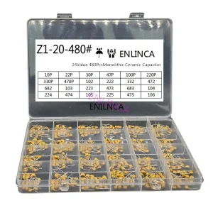 24 valeurs * 20 pièces = 480 pièces condensateur céramique monolithique 10pF ~ 10uF, Kit assorti de condensateur céramique 1UF 100NF 330NF 0.1UF 102 104 105