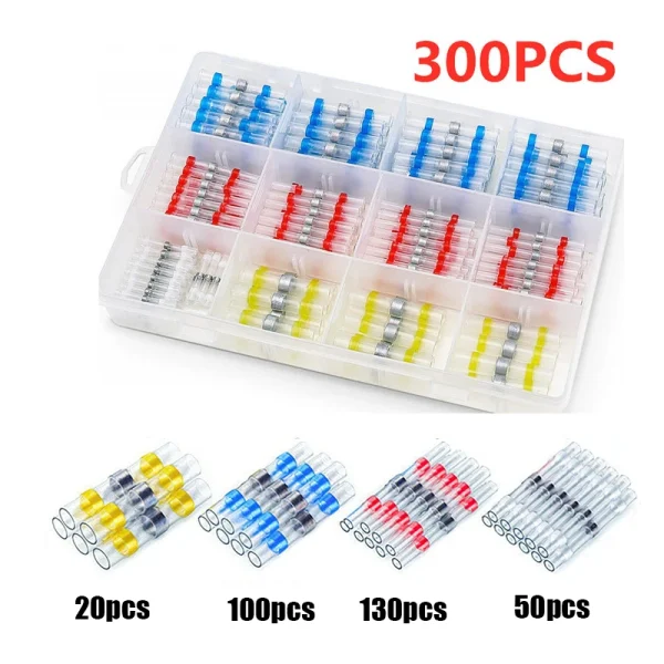 Connecteurs de fil à souder thermorétractables, connecteurs isolés bout à bout, Kit de connecteurs à souder pour automobile et Marine, 50 à 1000 pièces – Image 15