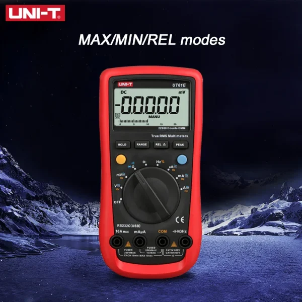 UNI-T multimètre numérique UTÉgalement E mètre True RMS 1000V AC DC multimètre testeur de tension mode relatif 22000 comptes haute capacité de Charleroi – Image 3