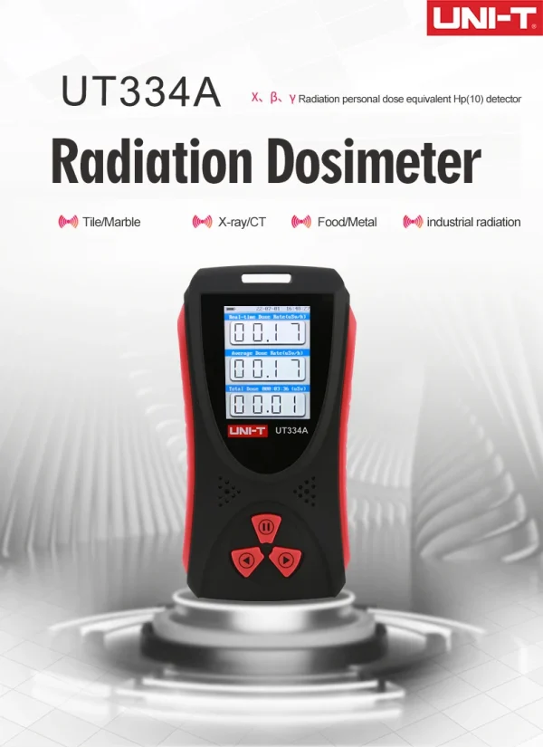 Testeur de rayonnement UNI-T UT334A – Dosimètre numérique à écran couleur – Détection X, bêta, gamma avec alarme sonore – Image 7