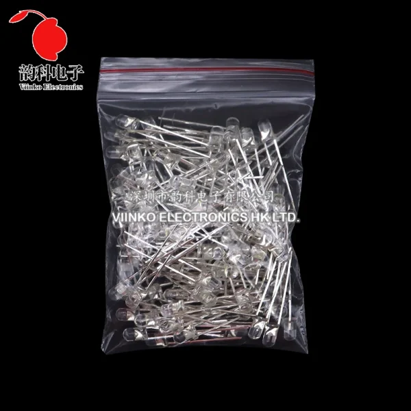 Kit électronique de Diodes électroluminescentes 3MM 5MM, boîte F3 F5, Kit assorti de diodes LED blanc vert rouge bleu jaune Orange – Image 31