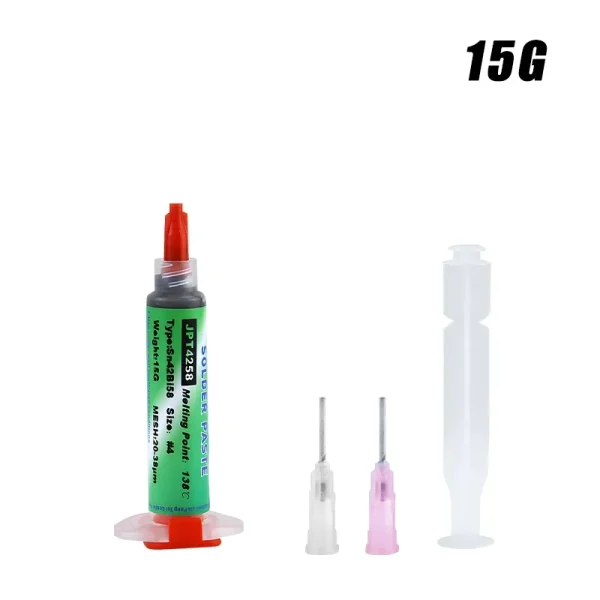 Pâte à souder SMD Sn42Bi58 138 ℃   Seringue basse température sans pâte à souder propre pour la réparation des composants de téléphone – Image 10