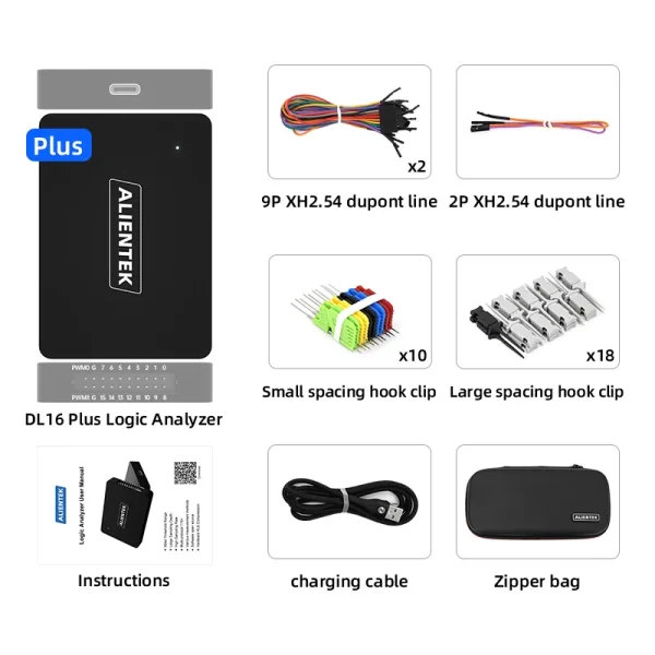ALIENTEK analyseur logique DL16 250MHz taux d'échantillonnage maximum 16 canaux outils d'analyse logique ARM FPGA logiciel de décodage de protocole de débogage – Image 10