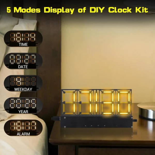 Kit de pratique de soudage, réveil numérique 4 bits avec réglage de l'éclairage, projets de soudage, Kits électroniques de bricolage – Image 4