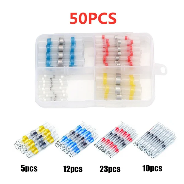 Connecteurs de fil à souder thermorétractables, connecteurs isolés bout à bout, Kit de connecteurs à souder pour automobile et Marine, 50 à 1000 pièces – Image 8