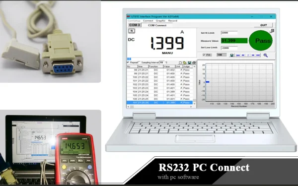 UNI-T multimètre numérique UTÉgalement E mètre True RMS 1000V AC DC multimètre testeur de tension mode relatif 22000 comptes haute capacité de Charleroi – Image 8